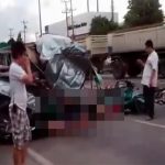 【閲覧注意】車同士の正面衝突。原型を留めない車。大勢の死体。