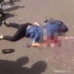【超！閲覧注意】バスに頭を踏み潰され即死した女のグロ動画。