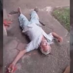 女の子を虐待したオッサン、女の子の父親に制裁される動画。