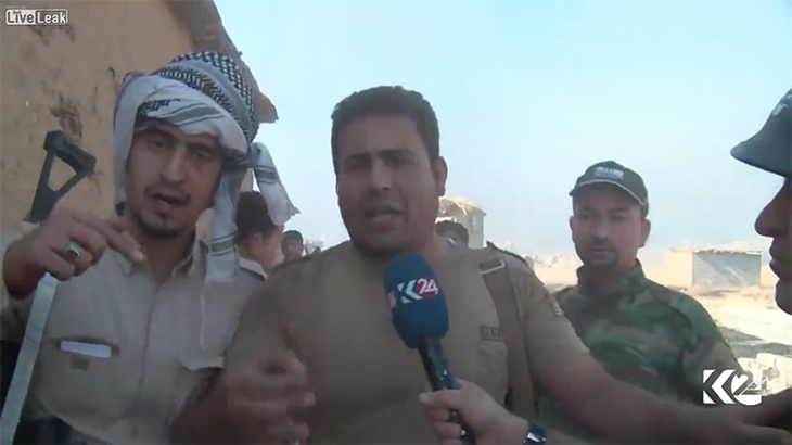 ISISを射殺する様子を中継する中東のテレビ番組。