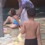 プールで感電した娘、泣き叫ぶ母親の動画。
