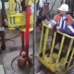 高さ20メートルから落下して死亡した作業員の動画。