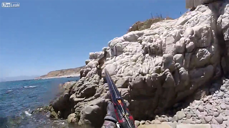 【閲覧注意】漁をしていたはずなのにヤギを仕留める男のグロ動画。