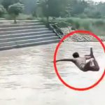 酔っ払った男、調子こいて川にダイブしてそのまま死亡した動画。