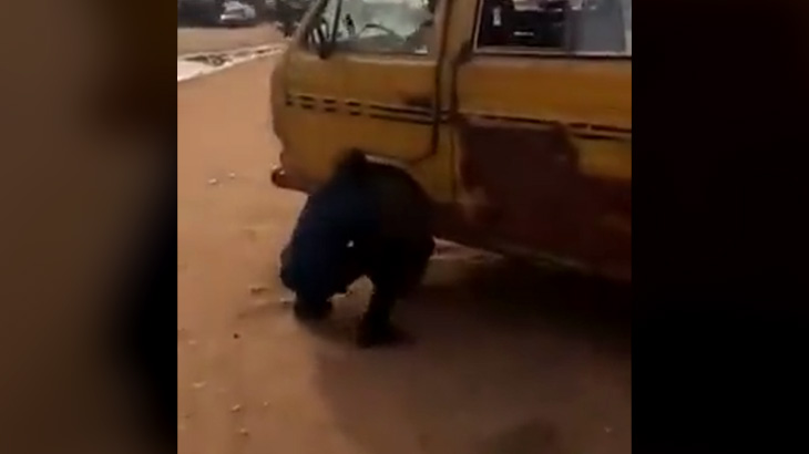 アフリカ人「タイヤを動かすステアリングがない？そんなときはこうするのさ！」