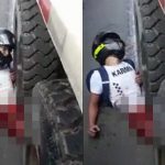 【超！閲覧注意】トラックに潰された男性、下半身がヤバイことになってしまったグロ動画･･･。