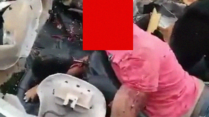 【超！閲覧注意】事故を起こした車に乗っていた男性、頭が無くなってたグロ動画･･･。