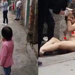 不倫セックスした女さん、街中で全裸にされてしまう。