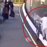 電車とホームの間に落ちてしまったこの女性、助かったものの何かおかしい･･･。