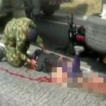 【閲覧注意】トラックのタイヤに左脚をすり潰されてしまった男性のグロ動画。