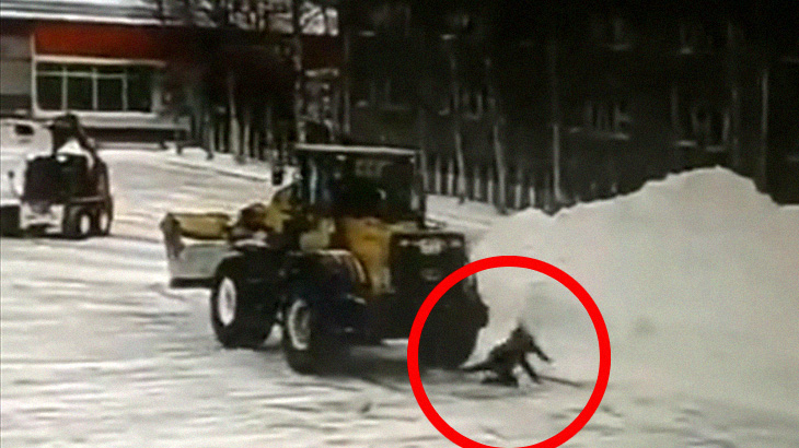 除雪していたブルドーザーの運転手、女性を轢き殺してしまい発狂･･･。