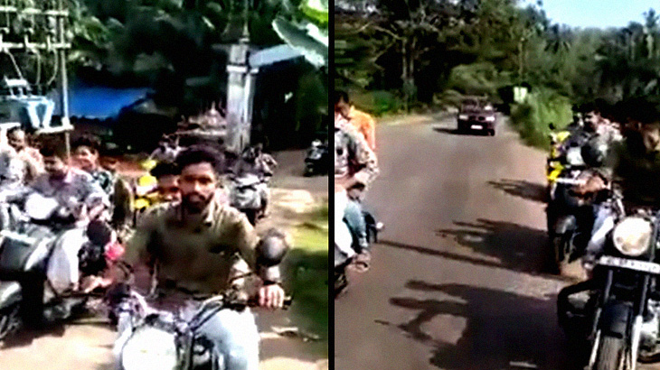 【衝撃映像】結婚式を祝うバイクの集団、車に追突されてしまう･･･。