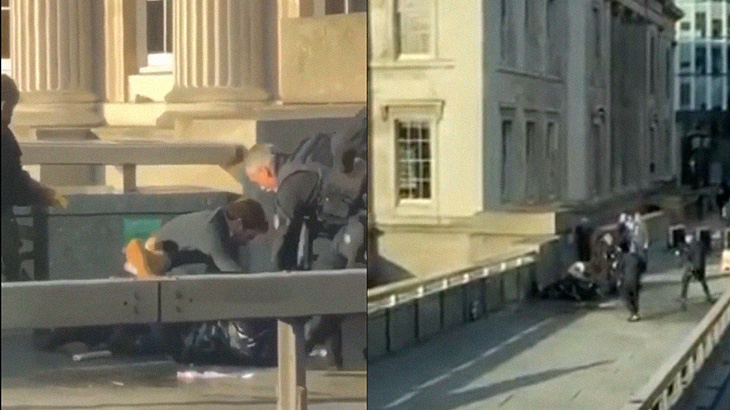 【衝撃映像】ロンドン橋の襲撃犯が警察官に射殺される瞬間。