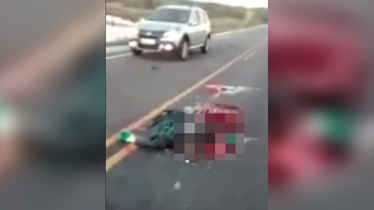 【閲覧注意】バイクに乗っていた男性、ひき逃げされて頭がグチャグチャに･･･。