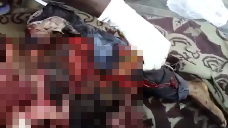 【超！閲覧注意】もはや人と判別できないほどぐちゃぐちゃになった男のグロ動画･･･。