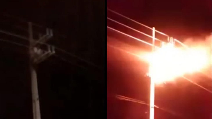 【衝撃映像】自殺するために高電圧線に触れた男、30秒間感電して死亡･･･。