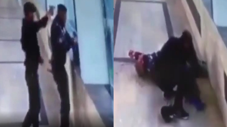 【衝撃映像】不審者の荷物検査をしていた警察官、射殺されてしまう･･･。