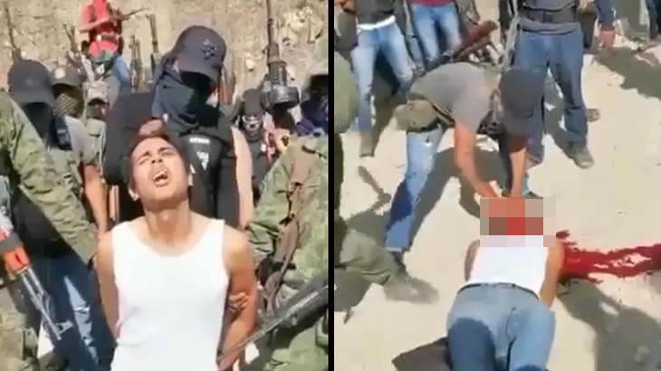 【閲覧注意】麻薬カルテルによって首を切られて殺されてしまうグロ動画･･･。