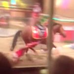 【衝撃映像】サーカス中のアクシデント。馬に引きずられて女性パフォーマーが死亡した映像。