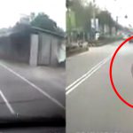 【衝撃映像】超迷惑な運転をする自転車に乗ったおばさん、トラックに轢かれて死亡･･･。