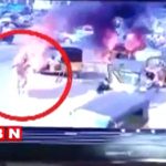 【衝撃映像】三輪タクシーが突然炎上して火だるまになってしまった男･･･。