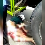 【閲覧注意】トラックに下半身を潰されて死亡したグロ動画･･･。