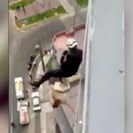 【衝撃映像】屋上から飛び降り自殺しようとしていた男をロープで救助しようとするも落下して死亡。