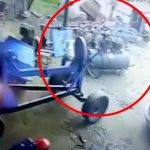 加圧タンクが爆発して1人の作業員が死亡するアクシデント映像。