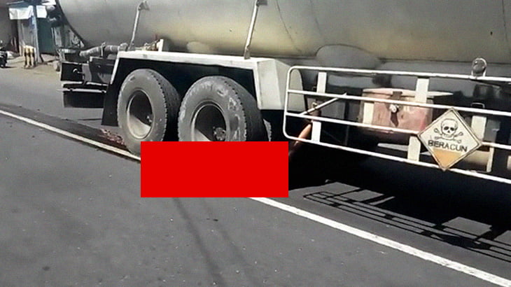 【閲覧注意】トラックに轢き潰されて身体があらぬ方向に曲がって死んだ女性のグロ動画。