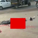 【閲覧注意】トラックに轢かれた男性、頭は潰れ内臓が飛び出して死んだグロ動画。