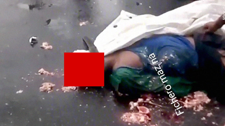 【閲覧注意】頭が割れて脳が飛び散った男性の死体を撮影したグロ動画。