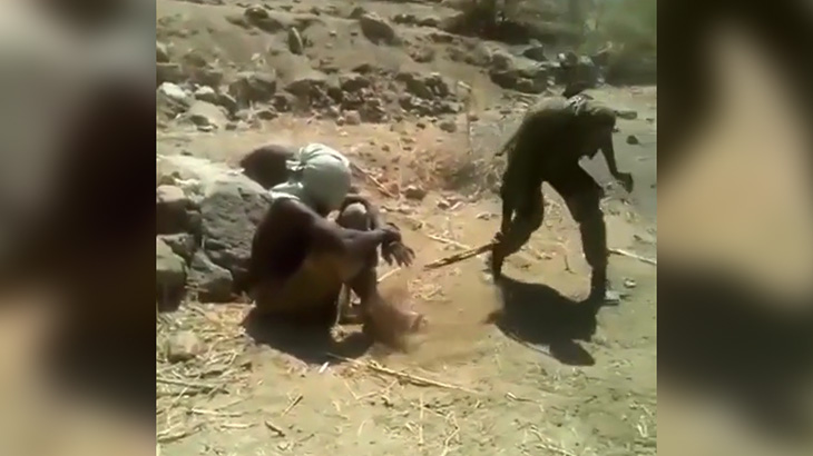 【閲覧注意】わざわざ足の指をマチェーテで切断してから銃殺するグロ動画。