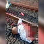【閲覧注意】列車に轢かれて胴体真っ二つになった男性のグロ動画。
