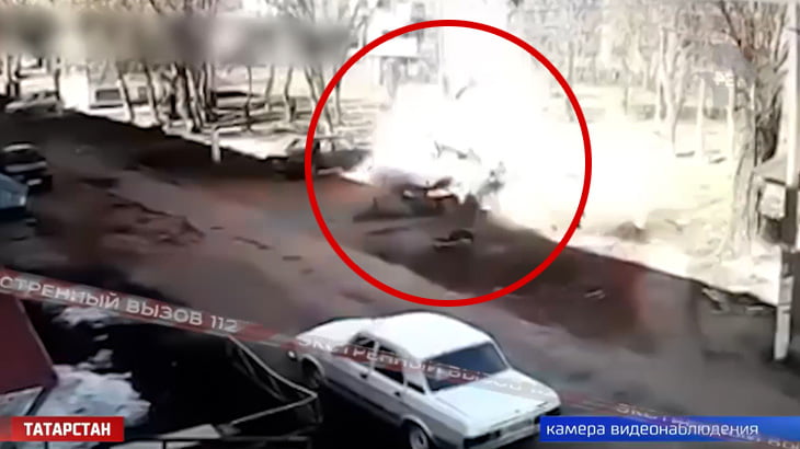 【衝撃?像】男性が自分の車に乗り込もうとした瞬間、大爆発が起こる?像。