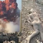 【衝撃映像】レバノンの倉庫が大爆発する瞬間と死体が転がる現場の映像。