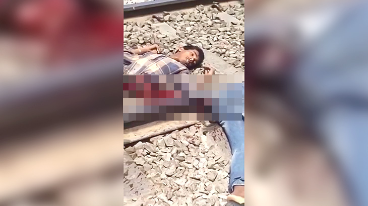 【閲覧注意】列車に切断された男性の上半身が動くグロ動画。