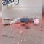 【閲覧注意】トラックのタイヤで潰された男性の死体映像。