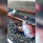 【閲覧注意】電車に胴体を真っ二つにされてしまった男性のグロ動画。