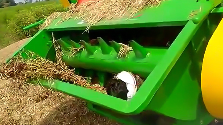 【閲覧注意】農業機械に巻き込まれて死んでしまった男性の映像。