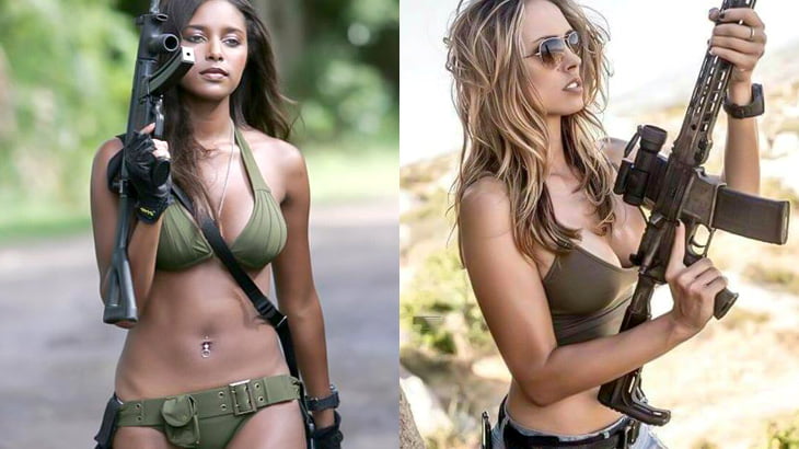 銃を持ったセクシーなお姉さんたちの画像集37枚