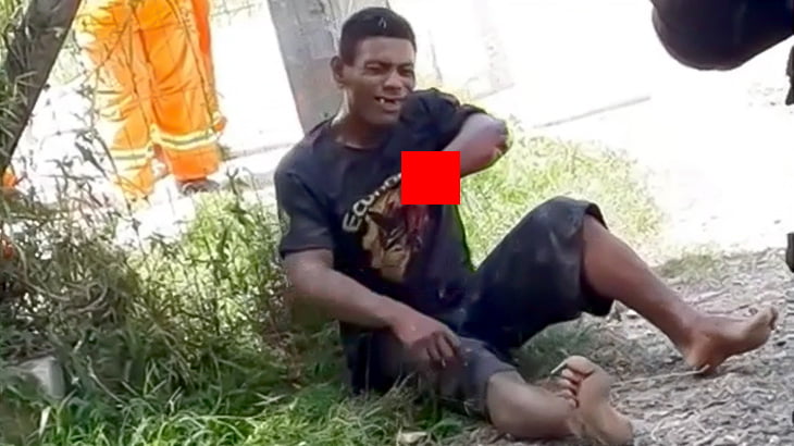 【閲覧注意】マチェーテで左手を切断されてしまった男の映像。