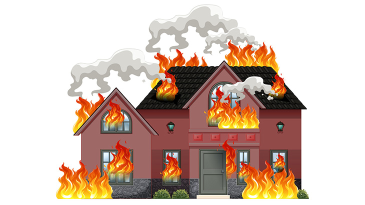 火事が起きた部屋から子供だけを落として助ける映像