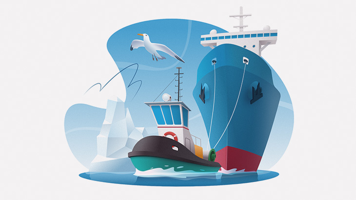 船上作業員さん、ピンと張った牽引ロープに激突して負傷してしまう（動画）