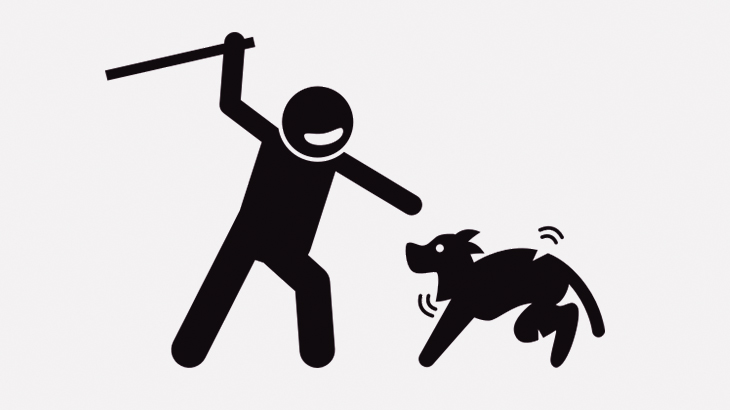 【閲覧注意】犬の頭を棒で殴りまくって殺す男（動画）