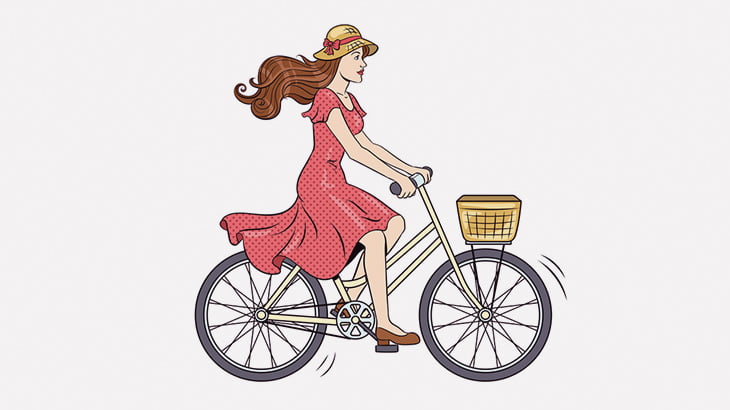 この自転車の女性、あまりにも周りを見てなさすぎる･･･（動画）