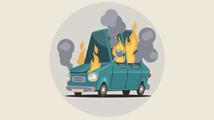 【閲覧注意】事故で炎上した車のドライバー、頭蓋骨がむき出しになってしまう･･･（動画）