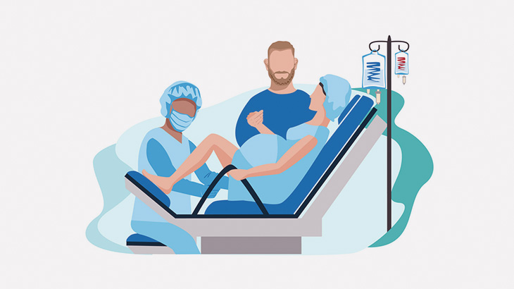 切り開いたお腹から赤ちゃんが出てくる帝王切開による出産映像