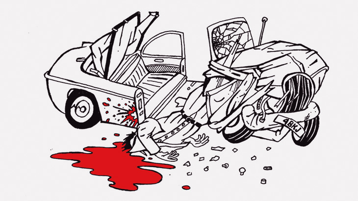 【閲覧注意】事故車に乗っていた女性の胴体、切断されてしまう･･･（動画）