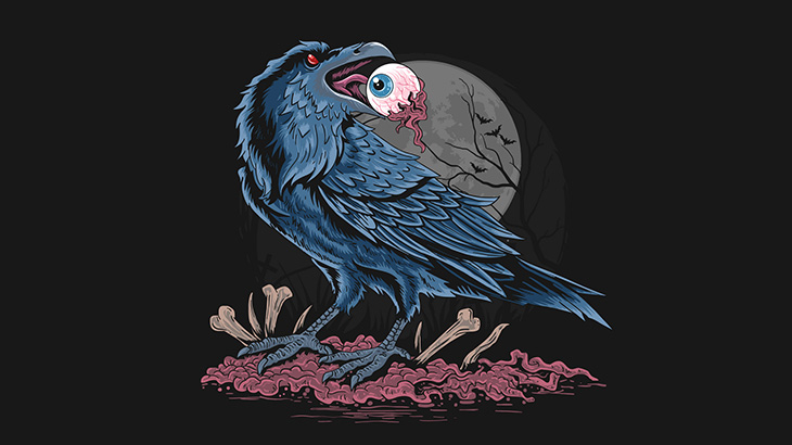 【閲覧注意】カラスに目玉を食われた人間の死体（動画）