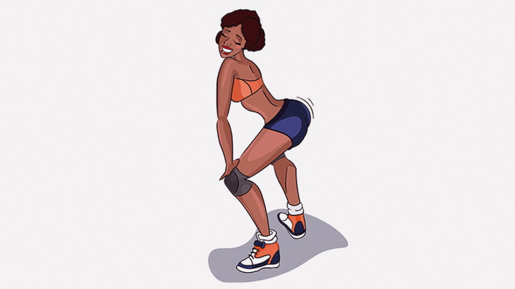 テーブルに立ってケツ振りダンスしてた女、お尻負傷（動画）